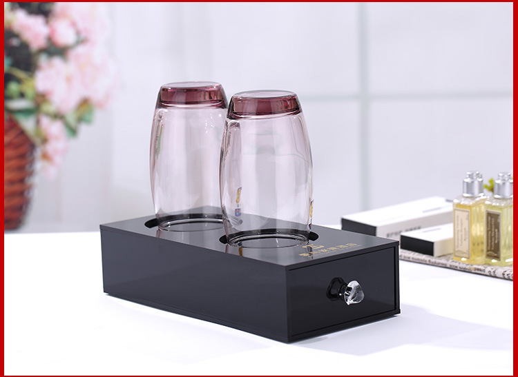 酒店牙具盒亚克力宾馆洗漱用品盒客房耗品纸巾盒托盘遥控盒收纳盒详情11