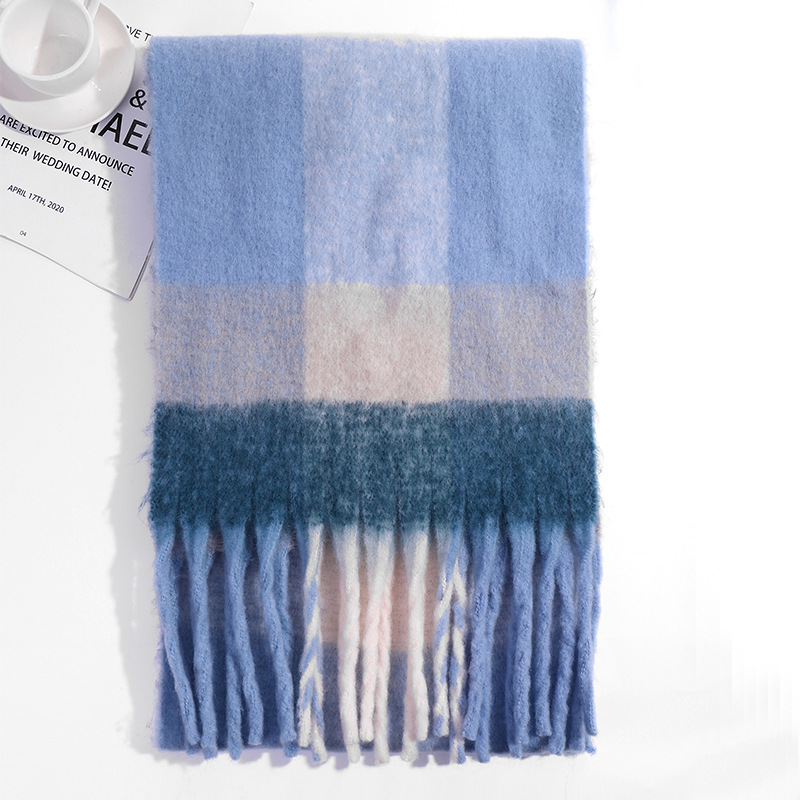 圈圈纱彩色AC格子围巾女冬季加厚保暖仿马海毛粗须仿羊绒披肩外贸详情37