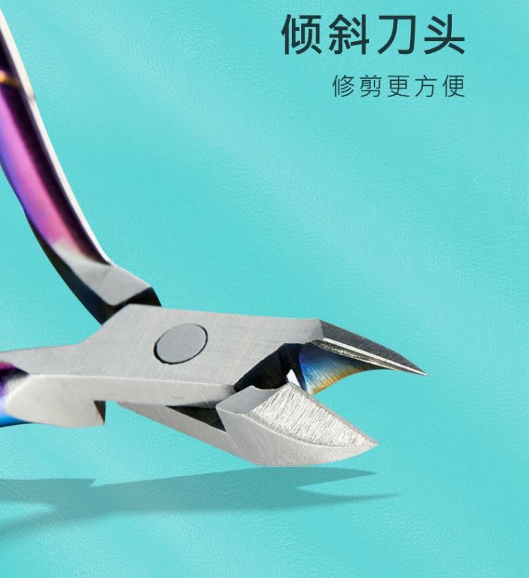 The color-coated nail scissors with gradient color for removing dead skin are popular in foreign trade. They are professional hand tools specially designed for nail salons pic 2