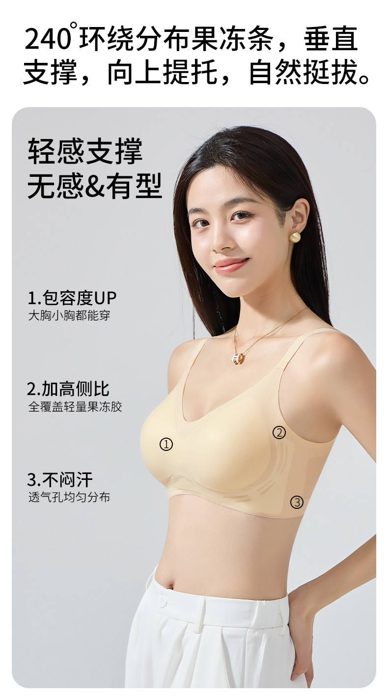夏季美背薄款无痕内衣大胸显小无钢圈后排扣收副乳防下垂上托文胸详情14