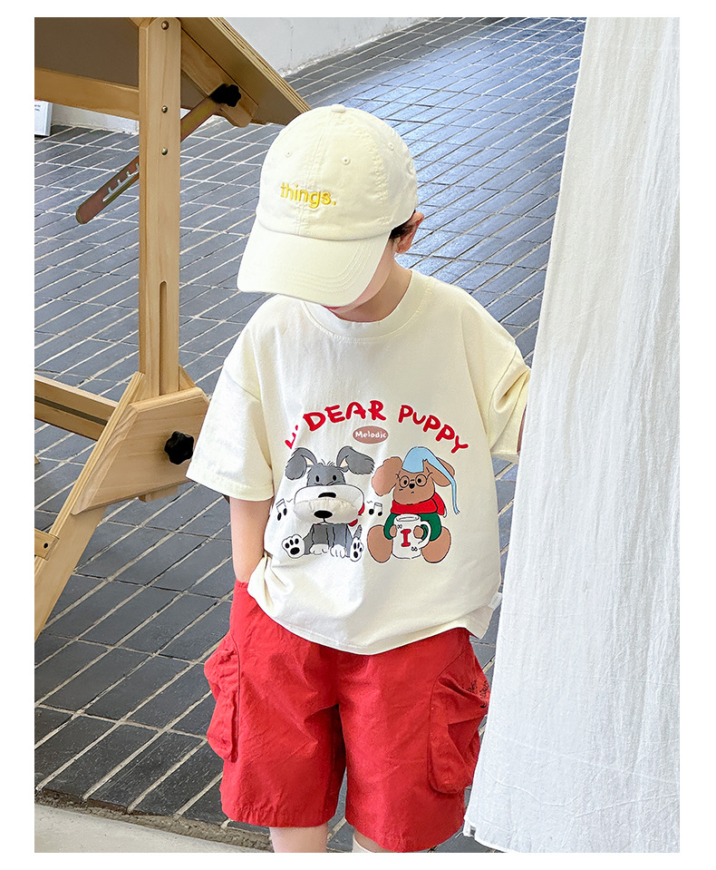 男童t恤短袖2025新款夏季立体小狗炸街半袖上衣儿童夏装宝宝潮T详情9
