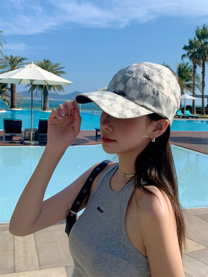 可扎高马尾棒球帽女士夏季网红运动太阳帽空顶遮阳防晒帽鸭舌帽潮详情4