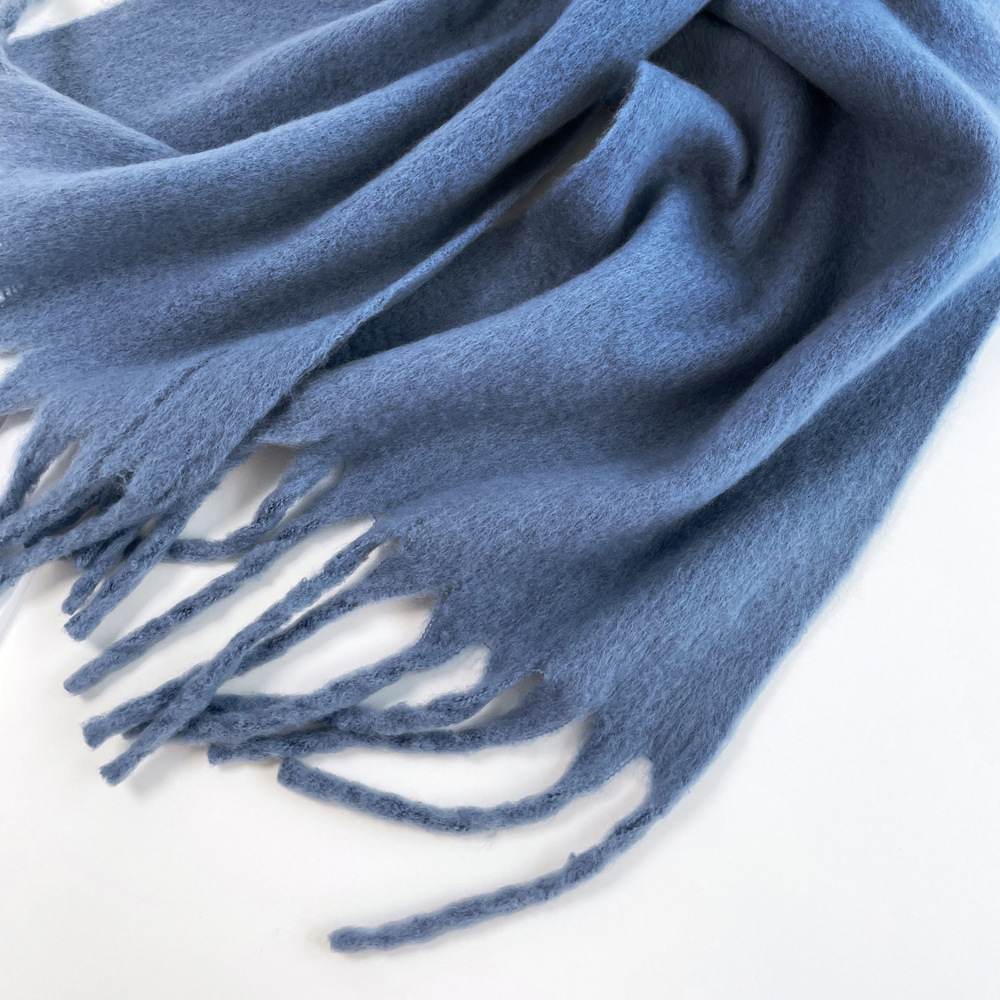 Solid color mohair scarf, sweet potato best-selling warm mid-length scarf, winter shawl, scarf for outerwear, wholesale from Europe and America pic 18