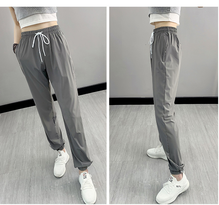 夏季薄款冰丝速干运动裤女宽松束脚九分裤户外运动休闲裤时尚新款详情17