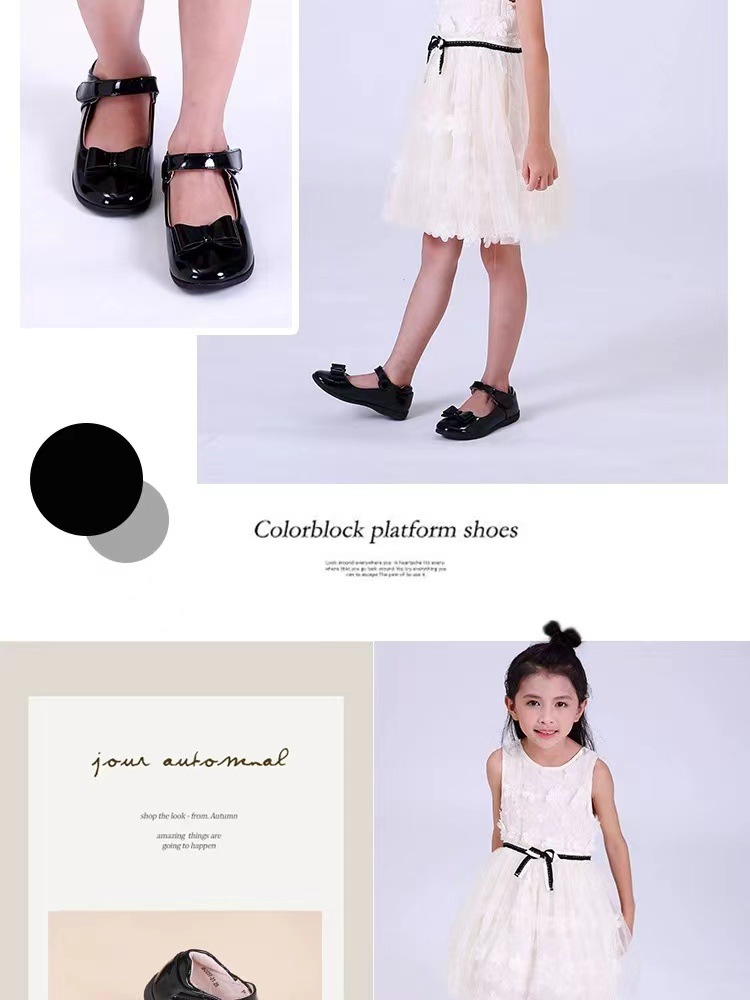 女童黑色皮鞋儿童白色软底公主鞋夏季女宝真皮演出舞台鞋学生童鞋详情17