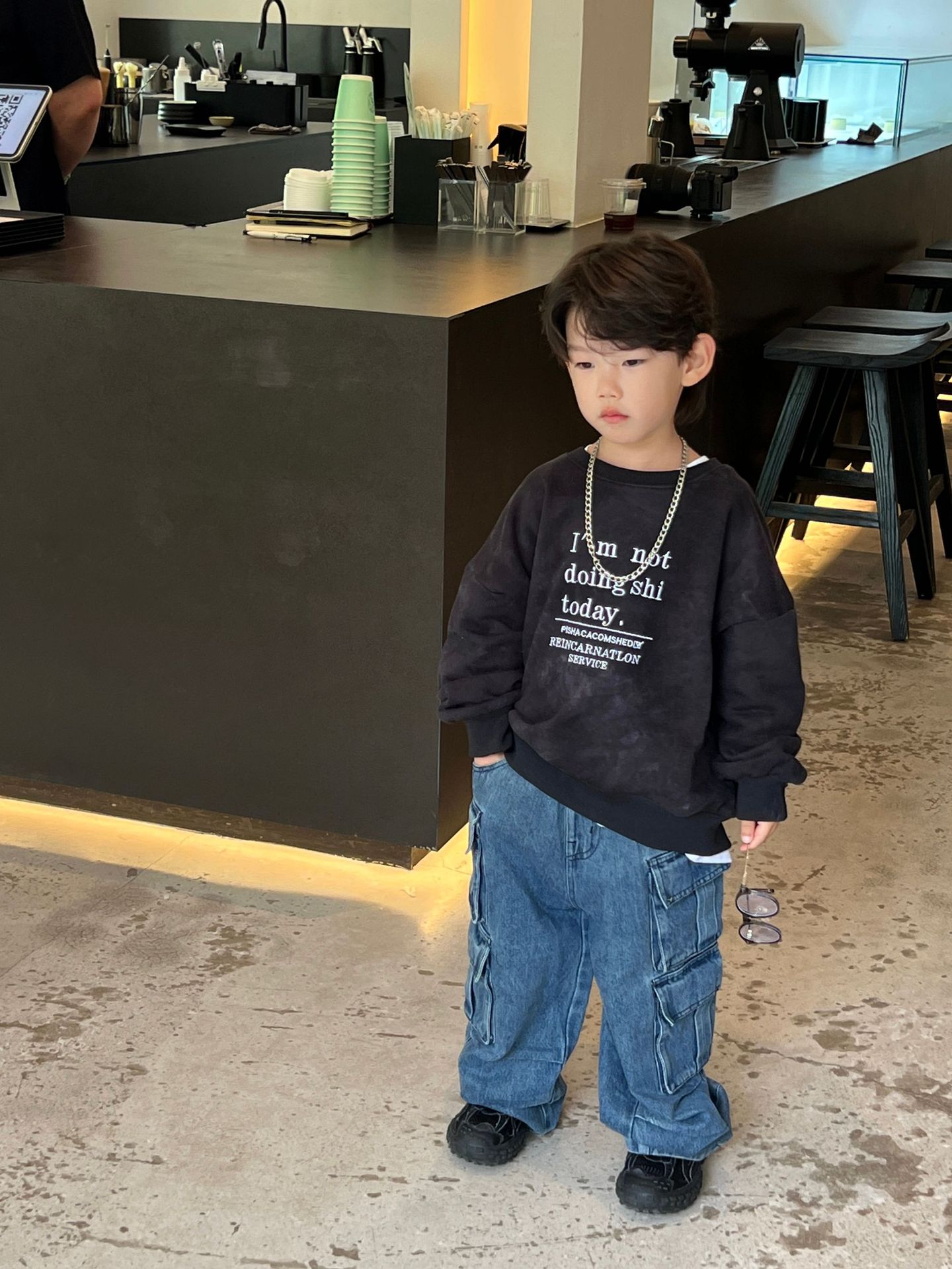 泰如2023秋季新款儿童时髦工装牛仔裤男童韩版洋气休闲裤宝宝长裤详情13