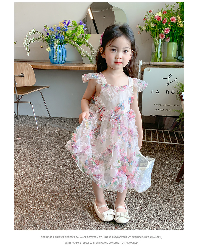 女童夏季公主裙2024新款洋气女宝宝夏装纱裙吊带裙子儿童装连衣裙详情5