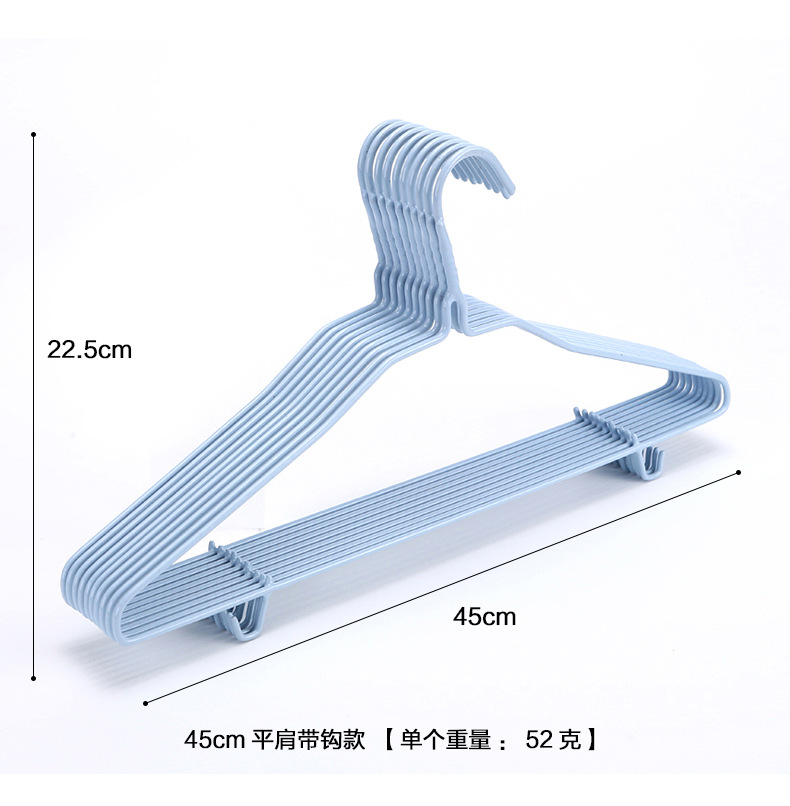家用无痕全包防滑衣服架加粗铁艺衣架衣服挂多功能带挂钩浸塑衣架详情4