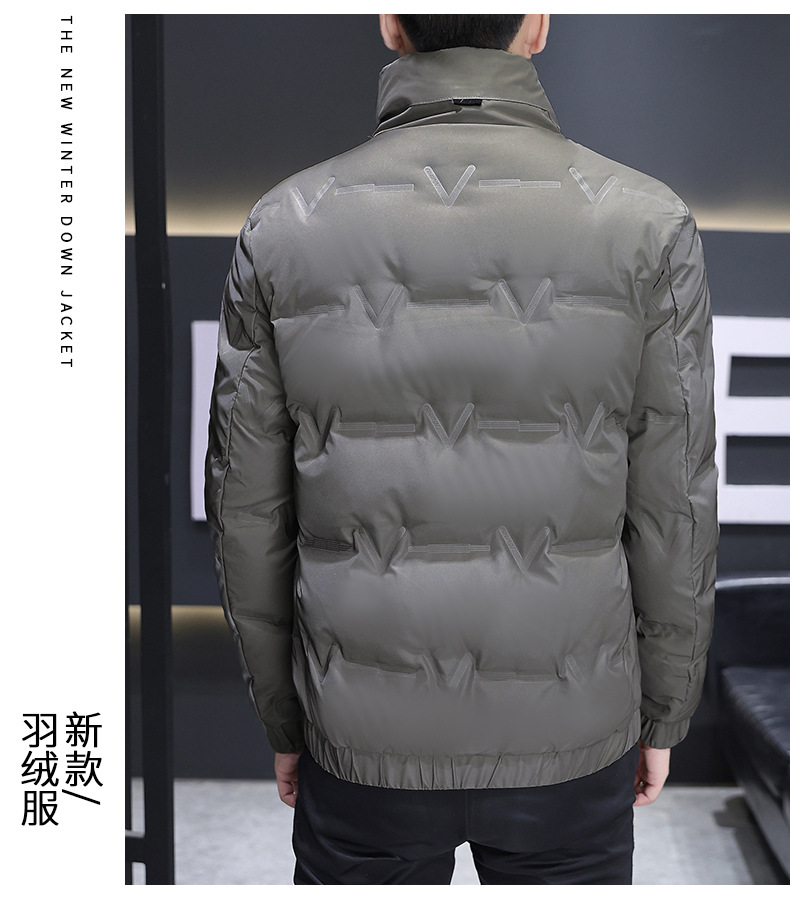 国标羽绒服男式冬季新款高端白鸭绒外套潮牌短款立领男装一件代发详情21