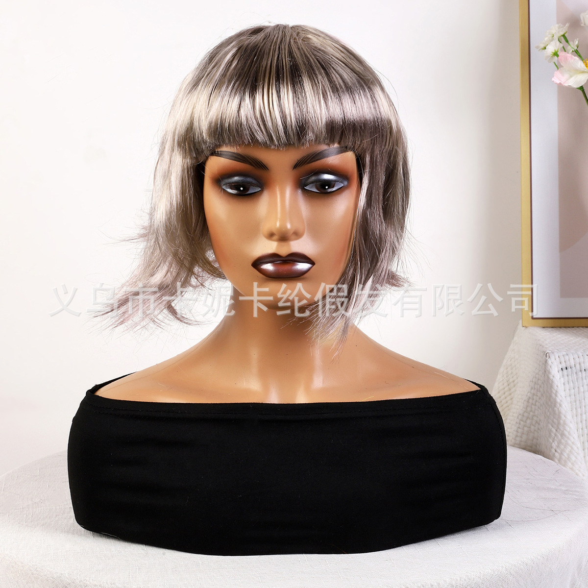 Nueva peluca de dama de estilo europeo y americano peluca de bobo corte de cara simulación pelo de estudiante cabello de mujer peluca pic 5