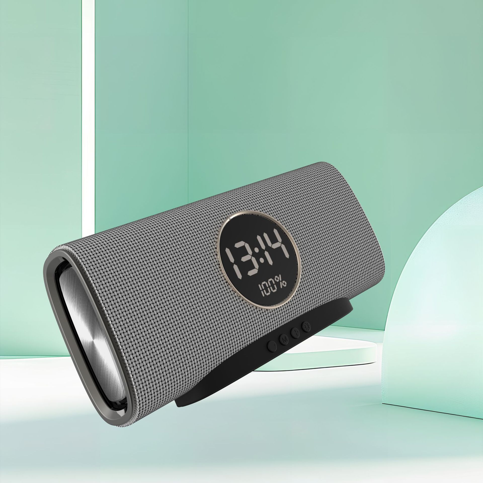 工厂私模 新款蓝牙音箱多功能智能闹钟音响白噪音tws互联带收音机详情3