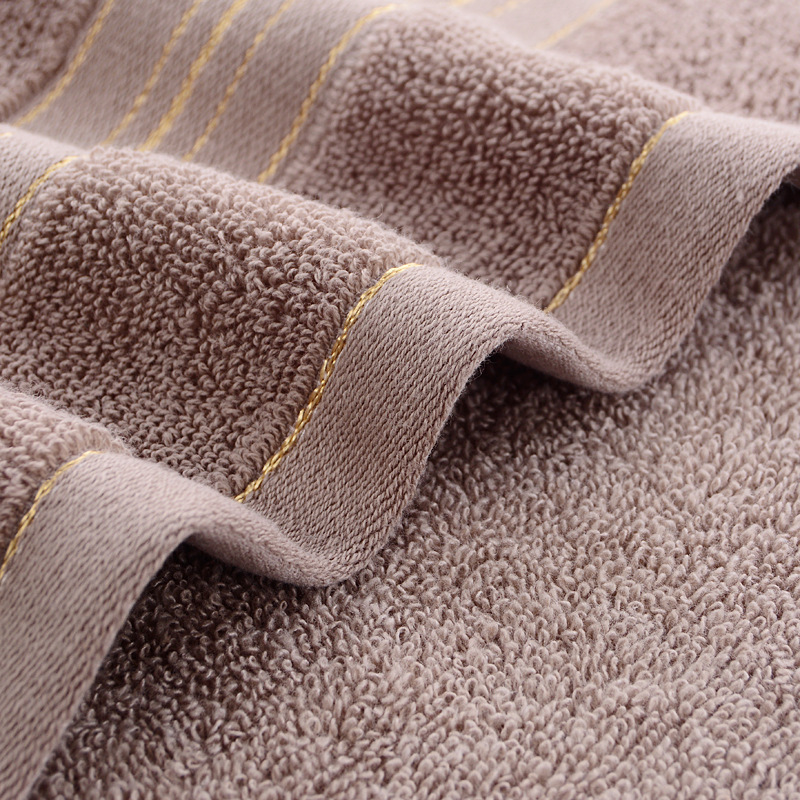 Wholesale thickened 400g cotton bath towels for home use, adult men and women, water-absorbing gold thread broken plain bath towels, can be made with logo pic 12