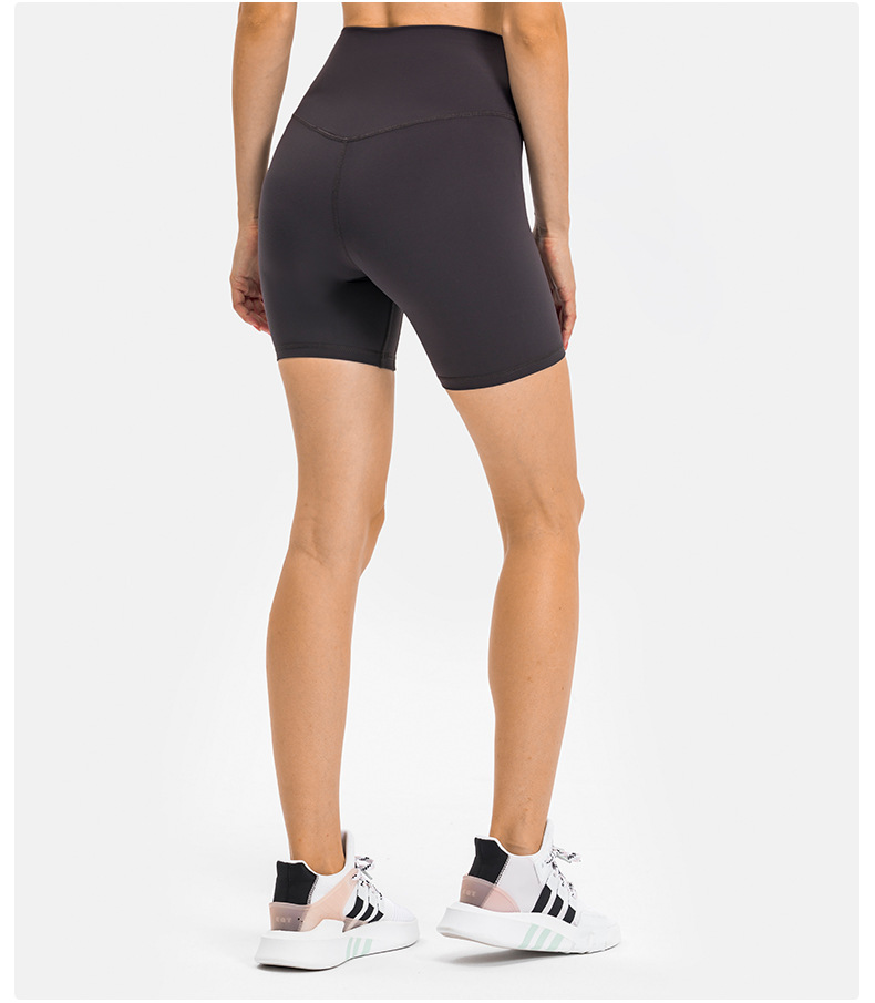 New nude-feel, no-embarrassment line solid color yoga shorts, double-sided brushed tight elastic sports and fitness three-inch pants for women pic 62