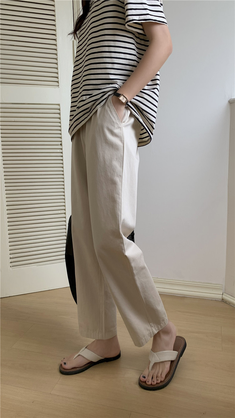 （花苞奶奶裤）百搭裤子夏季舒适松紧高腰宽松显瘦女休闲裤详情6