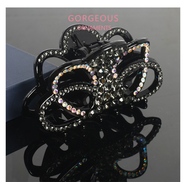 Korean version wholesale hair clips for women, large back of the head, water diamond hair bun, headwear, hair accessories, hair clips, hair bun, large volume device pic 12