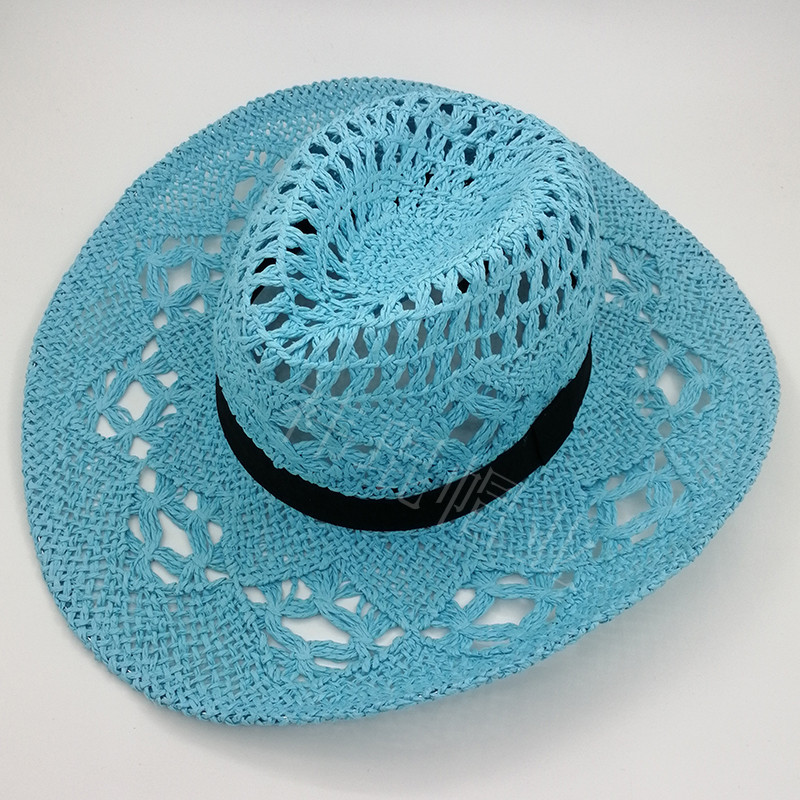2023 New style denim hat for women, hollowed-out and foldable papyrus, Western denim hat, European and American cross-border trade straw hat pic 37