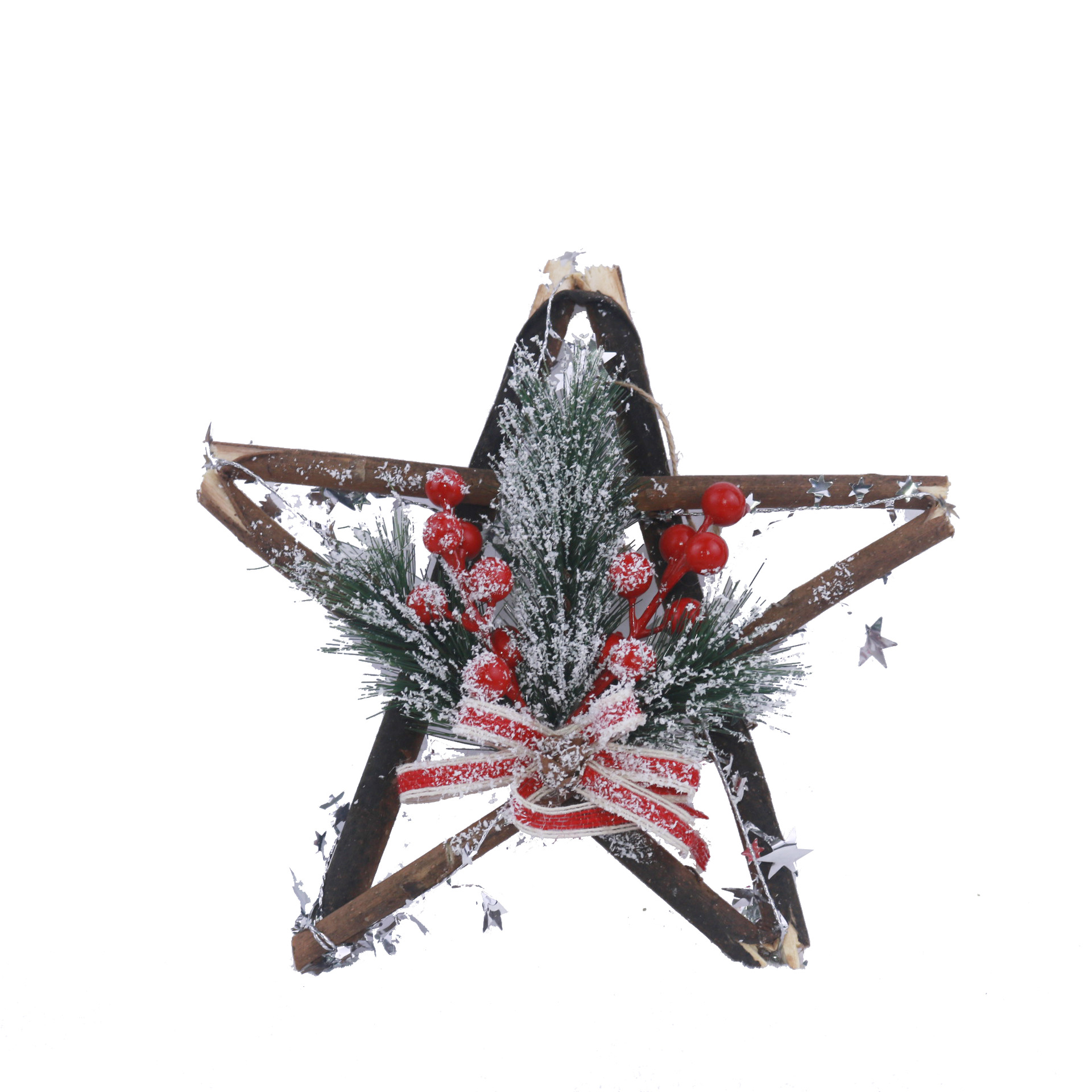 Christmas decoration wooden five-star 15/19/24CM Christmas decoration door hanging Christmas pendant Hotel and shopping mall decoration pic 10