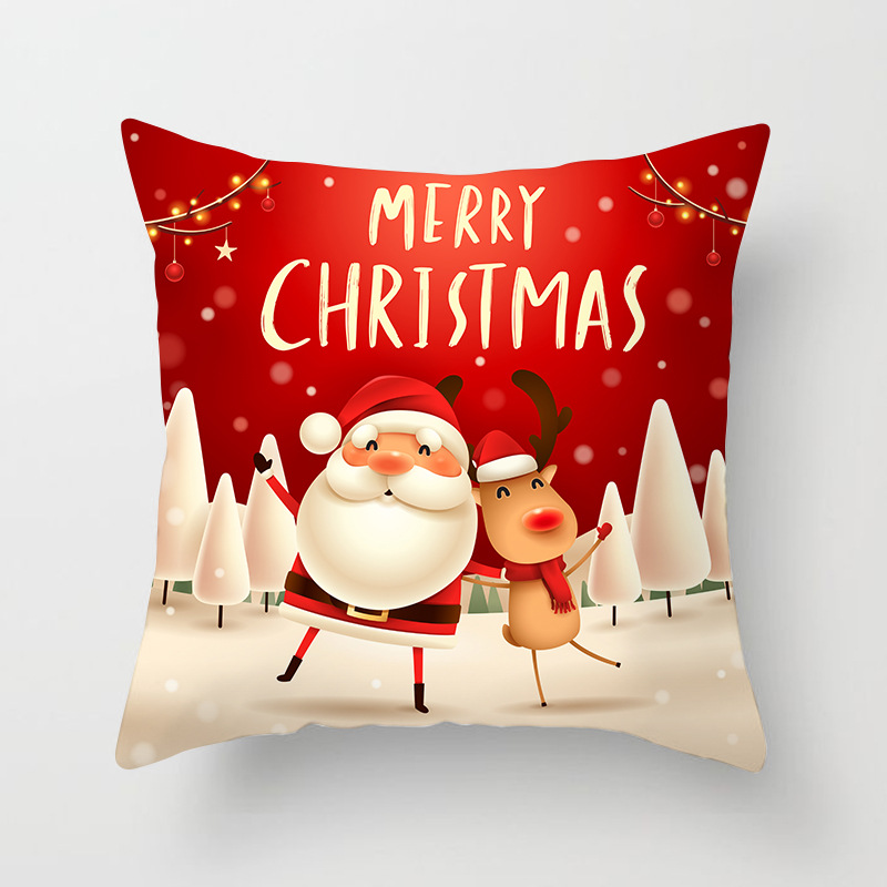 Red Santa Claus pillowcase cushions for home Christmas pic 4