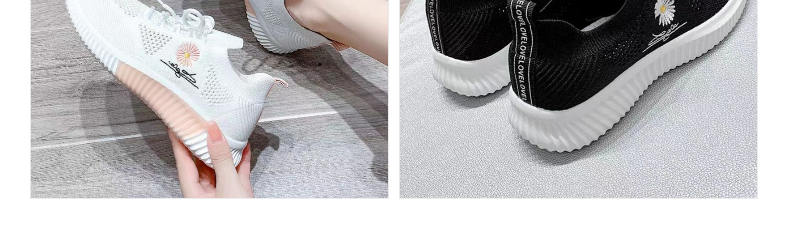 2022新款女士夏季休闲运动鞋飞织网鞋时尚潮流小白鞋舒适透气单鞋详情9