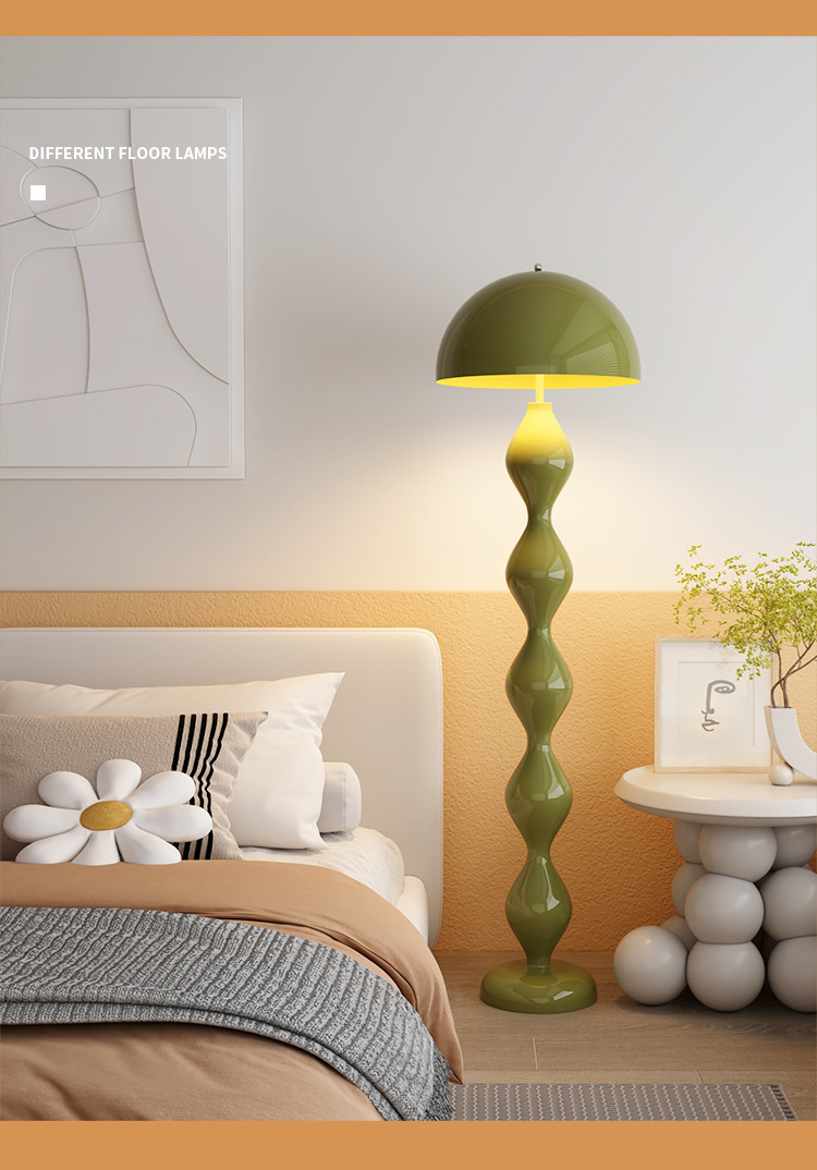Mid-style mushroom floor lamp, Nordic simple cream style living room sofa beside exhibition hall designer style decorative lamp pic 12