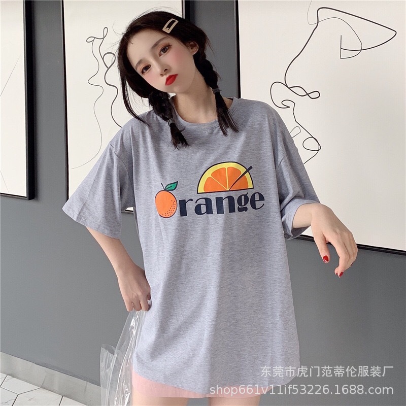 短袖T恤女2023夏季新款韩版宽松大码女士中长款时尚印花地摊批发详情7