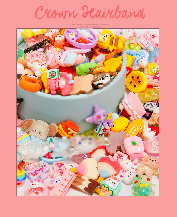 diy材料奶油胶树脂配件抖音混款饰品挂件手机壳卡通创意树脂材料详情8