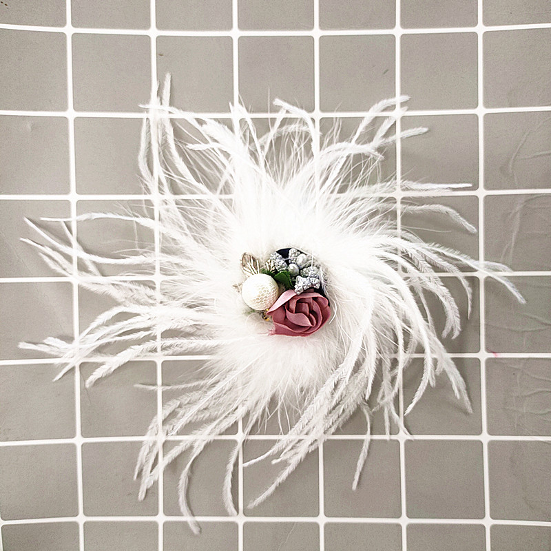 Factory direct sales of new handcrafted ostrich wool, rose diamonds, flower feathers, flower best-selling accessories, clothing accessories pic 12