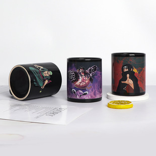Factory direct supply coffee ceramic cups, color-changing mugs, Japanese-style cartoon personalized large-capacity ceramic color-changing cups pic 18
