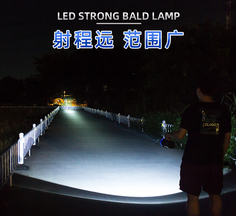 家用应急照明探照灯 强光远射LED手电筒  户外巡逻手提灯厂家批发详情3