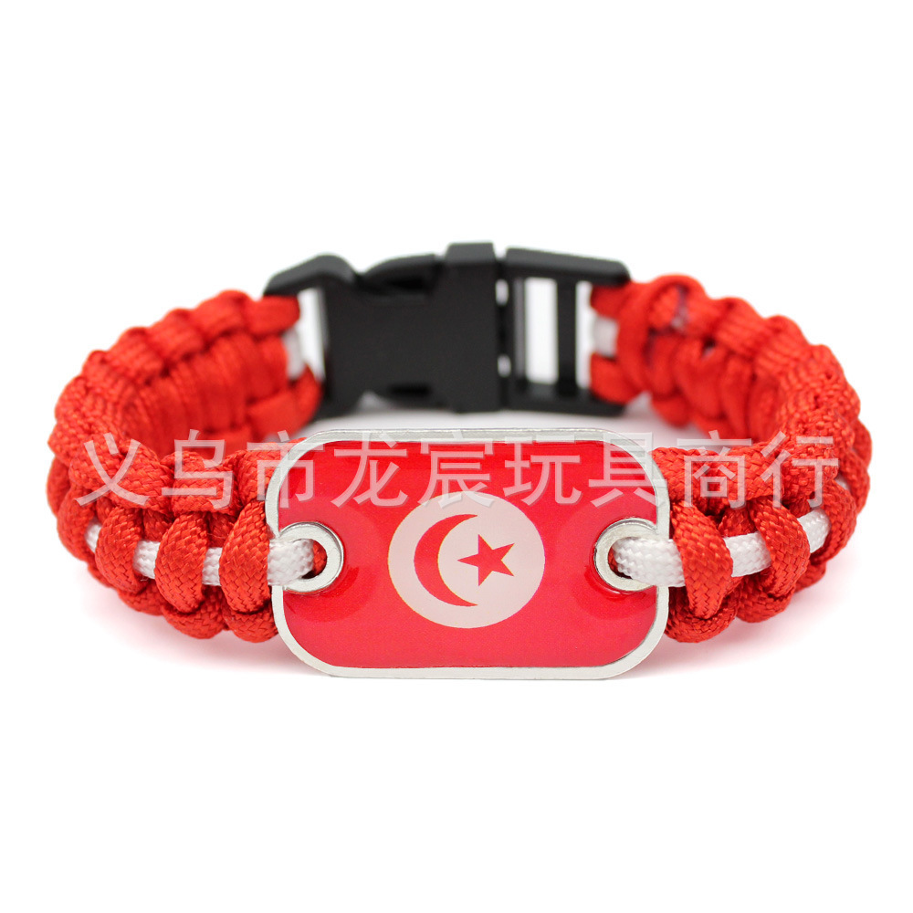 供应圭亚那国旗手链世界各国国旗伞绳编织手链户外救生手镯详情23