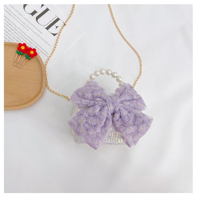 可爱女童斜挎包小香风时尚儿童手提斜背包包公主淑女珍珠包单肩包详情86