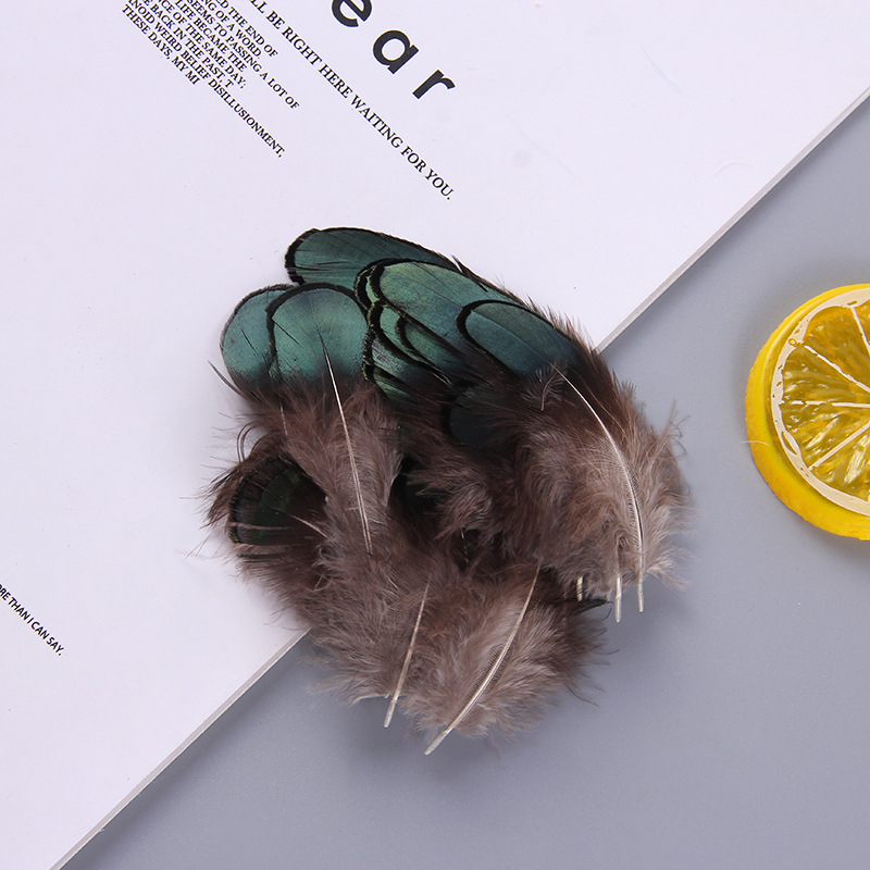 厂家批发珍珠鸡毛彩色羽毛 服装DIY手工工艺品饰品耳环材料野鸡毛详情17