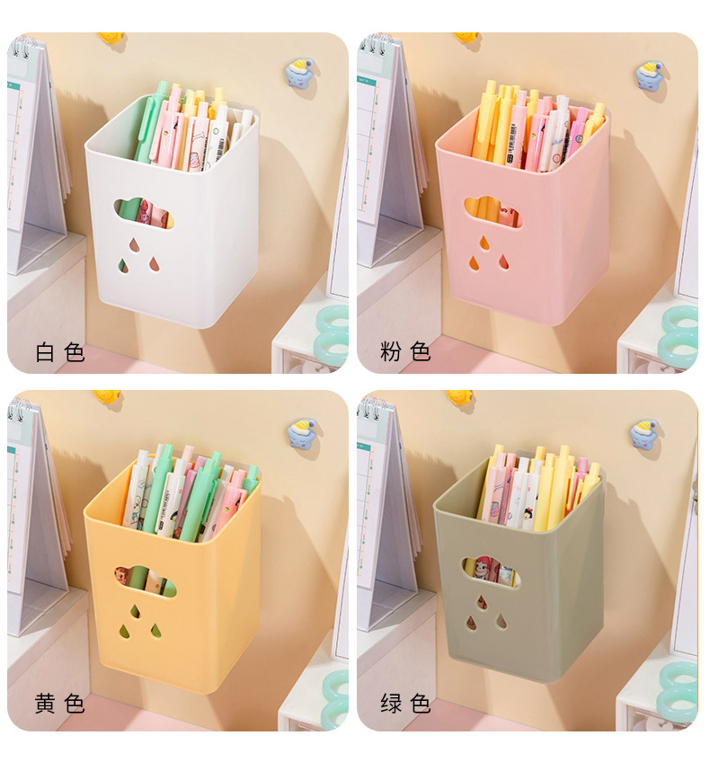 Multi-color cute wall-absorbing pen holder desktop large-capacity student stationery storage box high appearance level fun pen holder pic 11