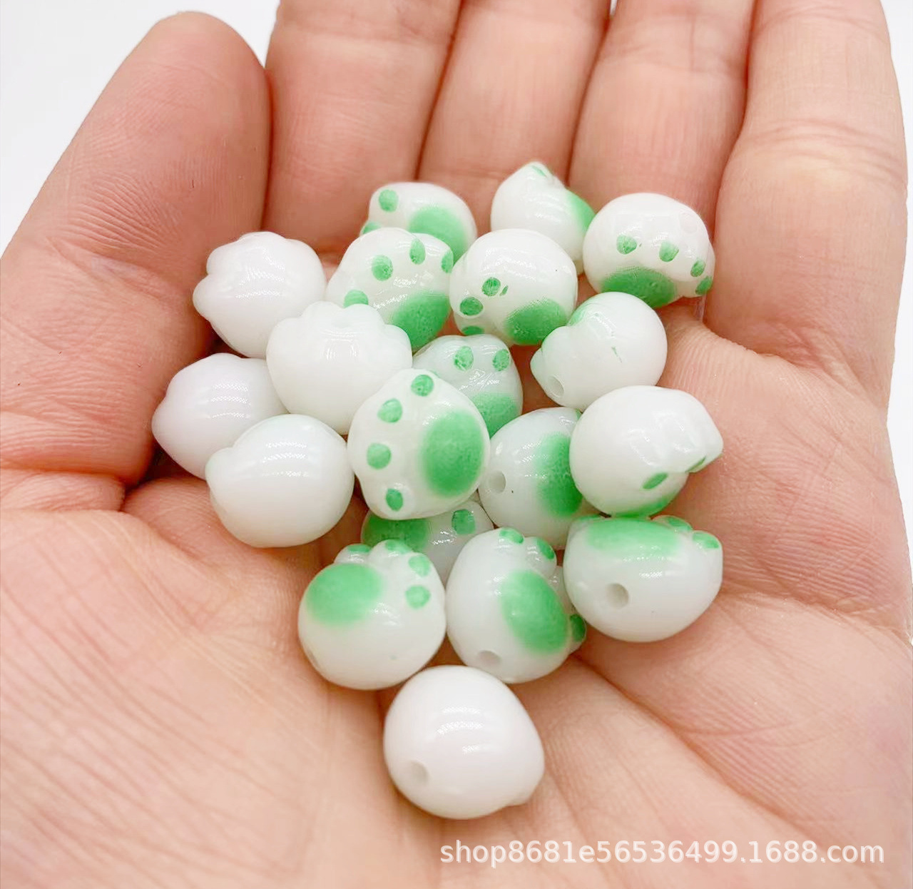 卡通可爱炭烧立体仿菩提猫爪直孔手串珠DIY手链挂件绕指柔材料包详情4