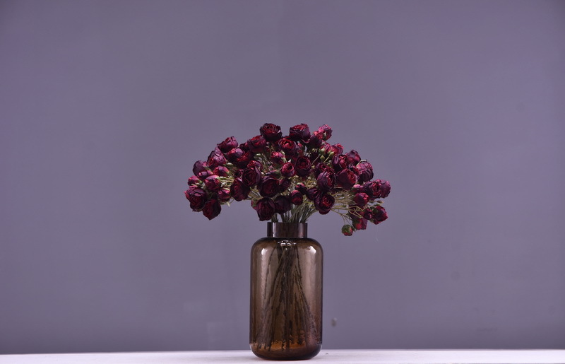 Simulated retro charred edge rose bud home, hotel, banquet table flower, high-end simulated rose, simulated dried flower pic 26