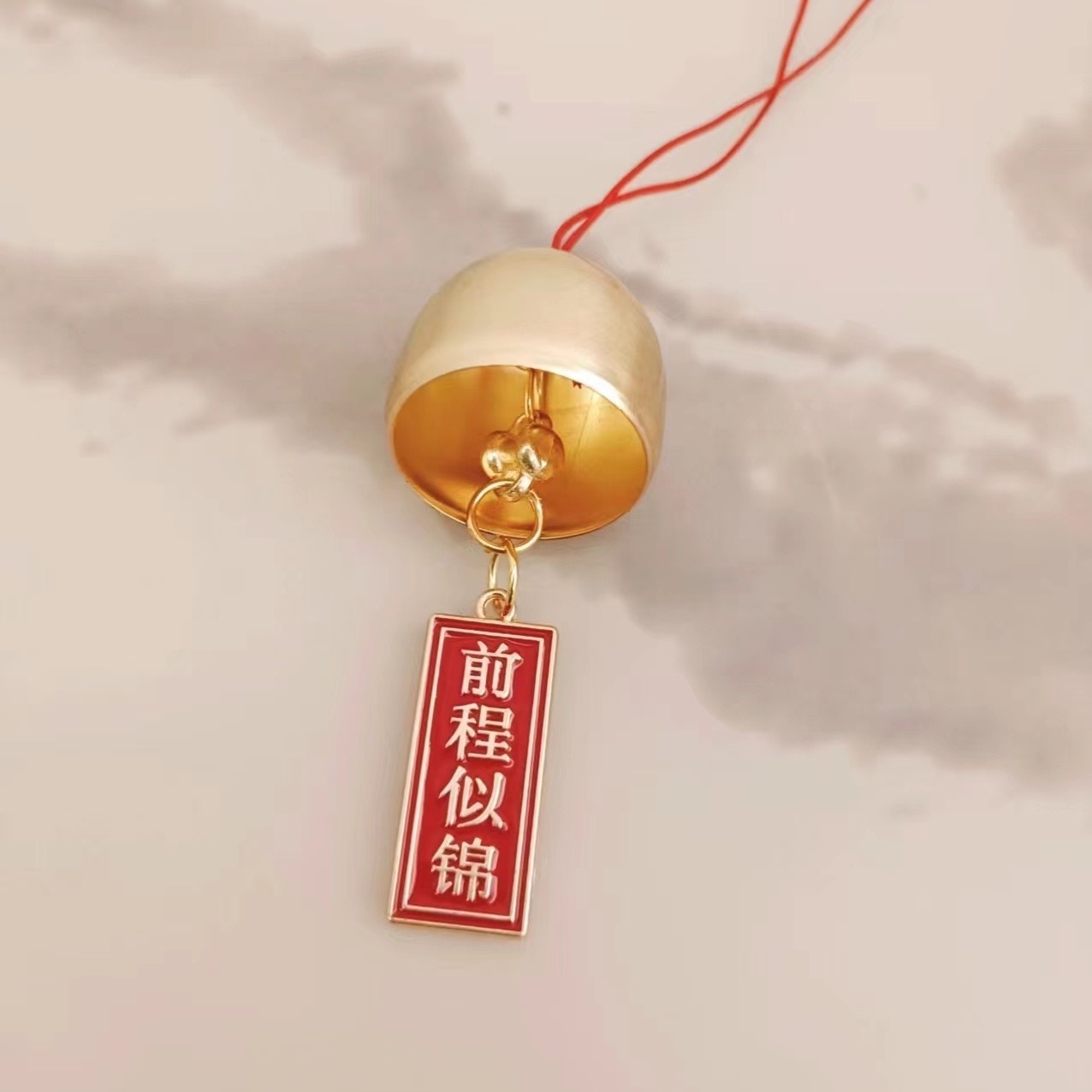 新年小礼品铃铛黄铜风铃挂饰国风挂件送朋友同学鼓励语心愿牌饰品详情7