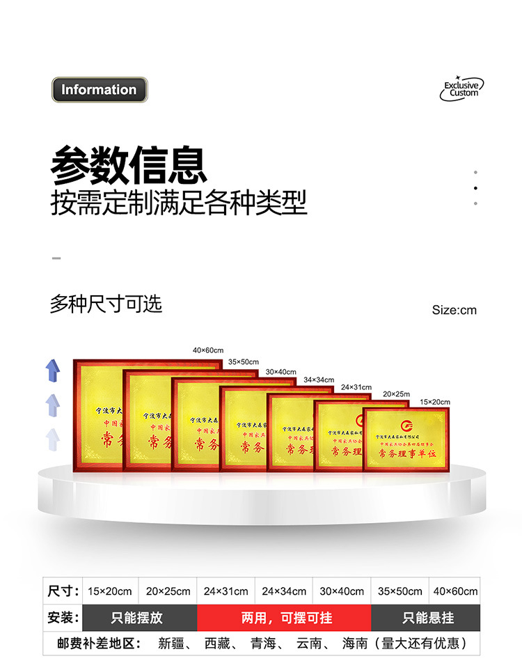 Customized sand gold MEDALS, gold foil MEDALS, wooden trays, authorized plates, honor commemorative plaques, company awarding agency certificates pic 5