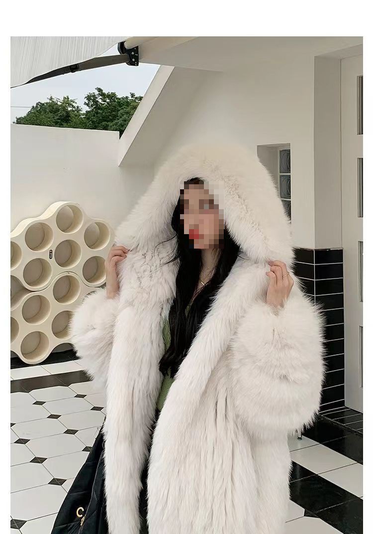 【热销妙杀】2022仿狐狸毛编织蝙蝠袖皮草双面编织宽松批发详情3