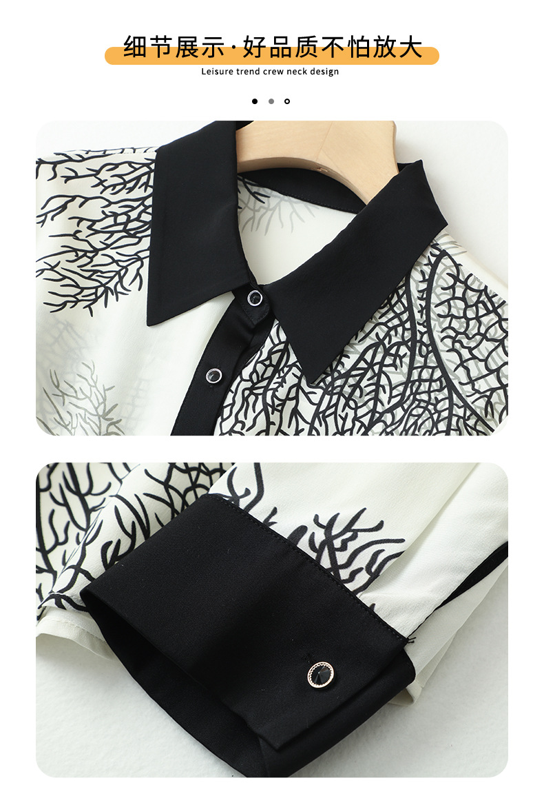 Pure Silk shirt for women, mulberry silk, fashionable and versatile, long-sleeved, elegant lapel shirt, new style for women in Spring and Autumn 2024 pic 4