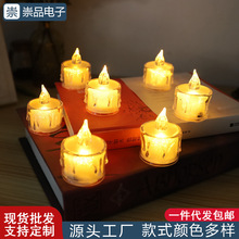 New transparent teardrop-shaped base simulation LED electronic candle, InS-style luminous creative birthday decoration night light pic 4
