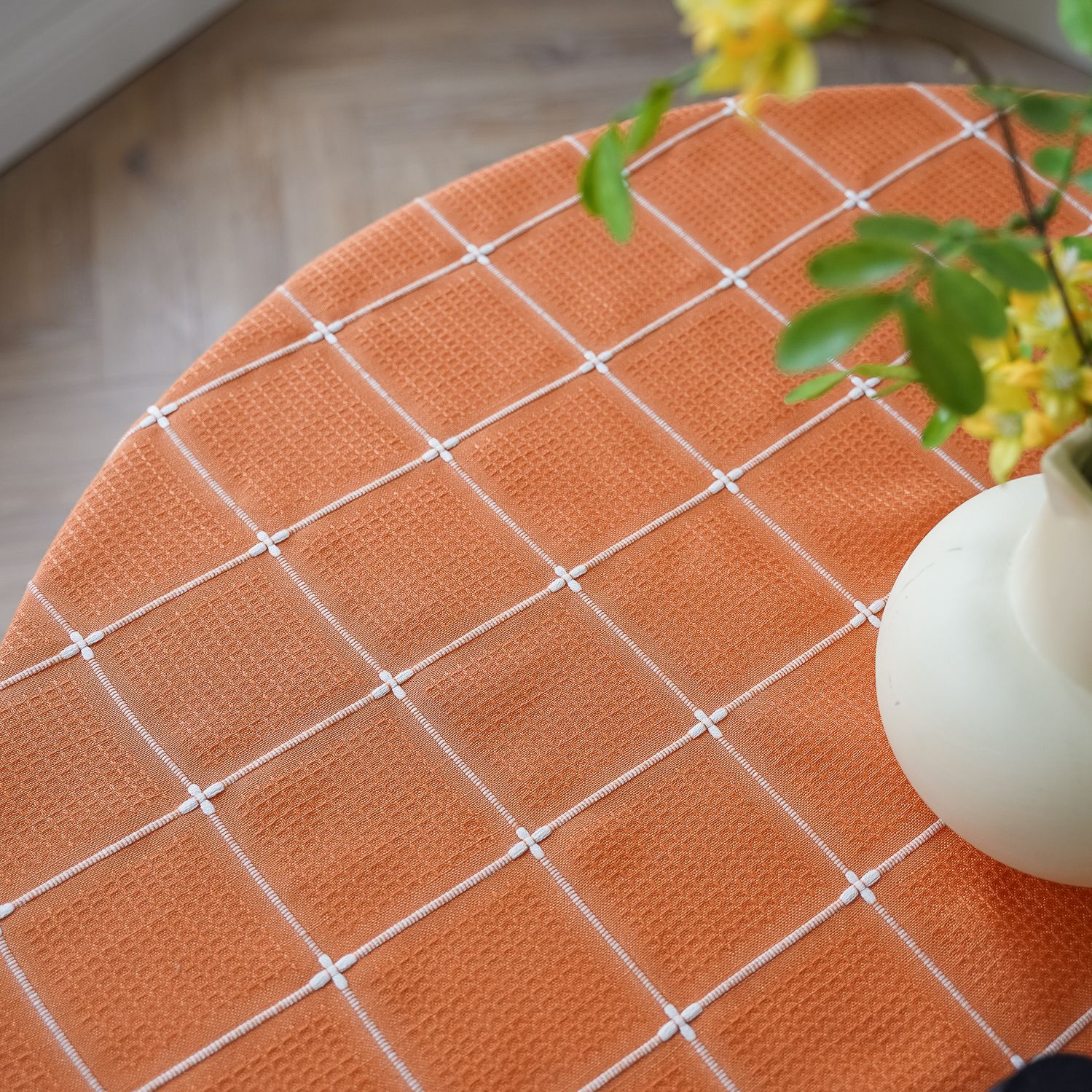 Cross-border TEMU Xiyin round table cloth, Japanese cream white tassel tablecloth, table cloth, cover cloth, Amazon factory wholesale pic 24