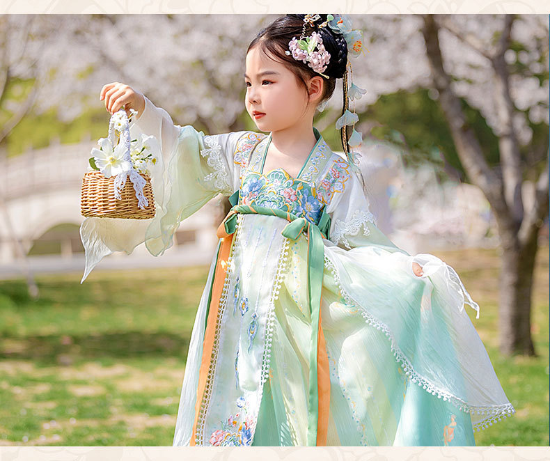 国潮女童汉服2025夏季新款儿童古装仙气高端襦裙小女孩唐装日常连衣裙详情12