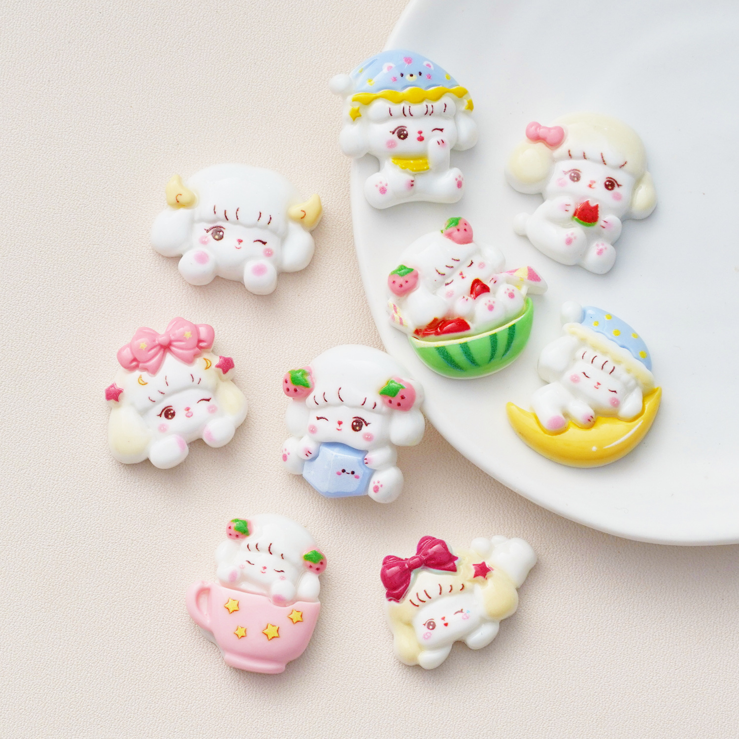 Pearlescent bell ~ New colorful lacquered pet bell keychain, mobile phone chain, bell diy accessory material pendant pic 3