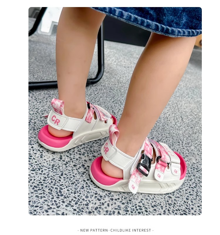 儿童运动凉鞋2024夏季新款男童防滑包头沙滩鞋迷彩软底女童休闲鞋详情19