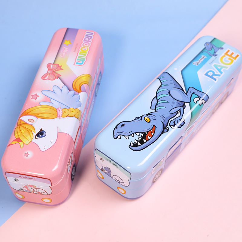 2916214906634 Little Spirit Disney Astronaut Dinosaur Unicorn Multi-functional Three-layer Large Capacity Pen Case Primary School Cartoon Stationery Box Simple and Niche hand-held pic 23