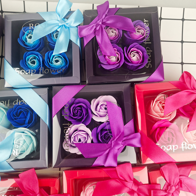4朵玫瑰香皂花套装 七夕情人节公司活动促销礼品礼物生日跨境礼品详情23