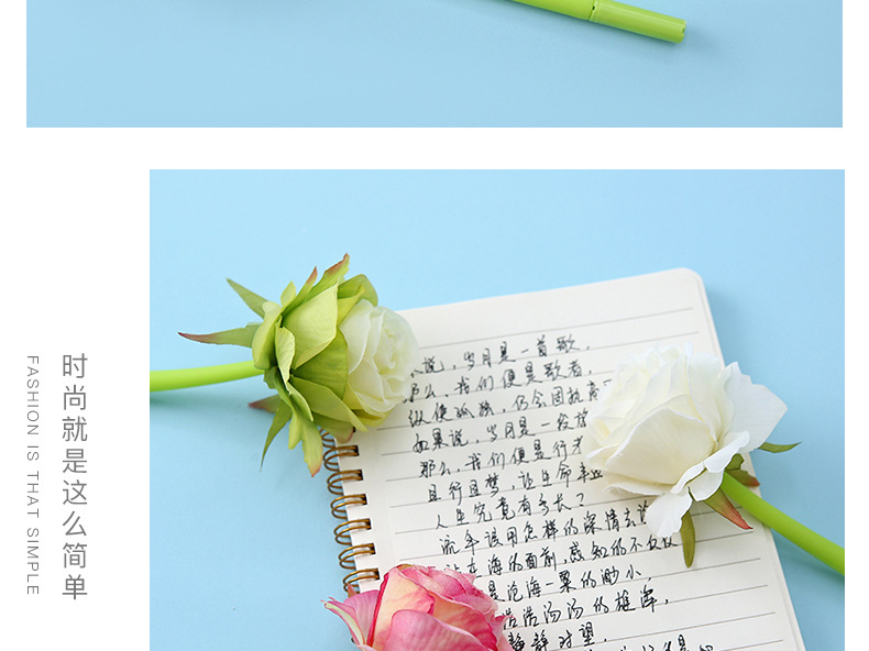 Factory direct sales of Zhongfan ZF2088 rose soft rubber gel Pen 0.5mm student stationery creative shaped pen pic 15