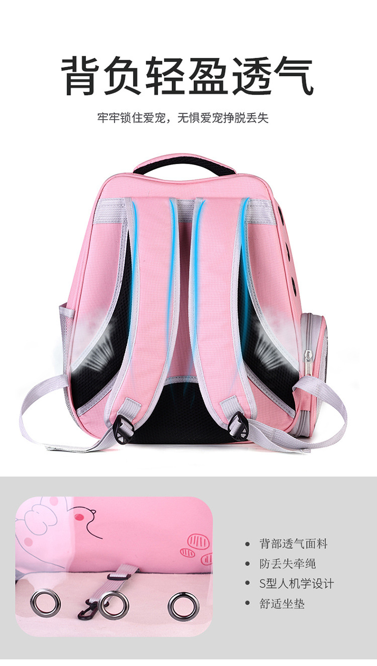 New transparent backpack, pet bag, cartoon portable space capsule, cat bag, dog breathable shopping backpack pic 6