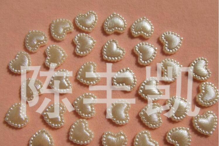 ABS material V137 striped beaded heart 10mm - 14mm is used for direct sales by various decorative accessories manufacturers pic 4