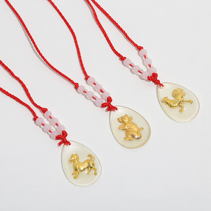 Golden zodiac pendant, crystal pendant, zodiac pendant, red string pendant, crystal necklace, jewelry pendant pic 3